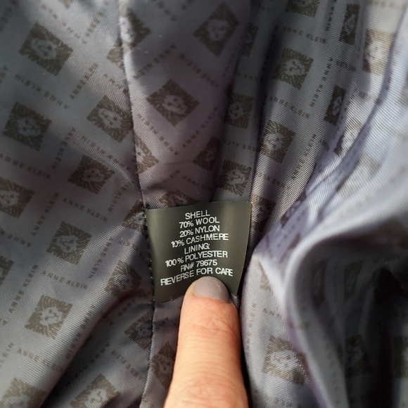 NEW Anne Klein Black Cashmere Blend Pea Coat - Picture 7 of 7